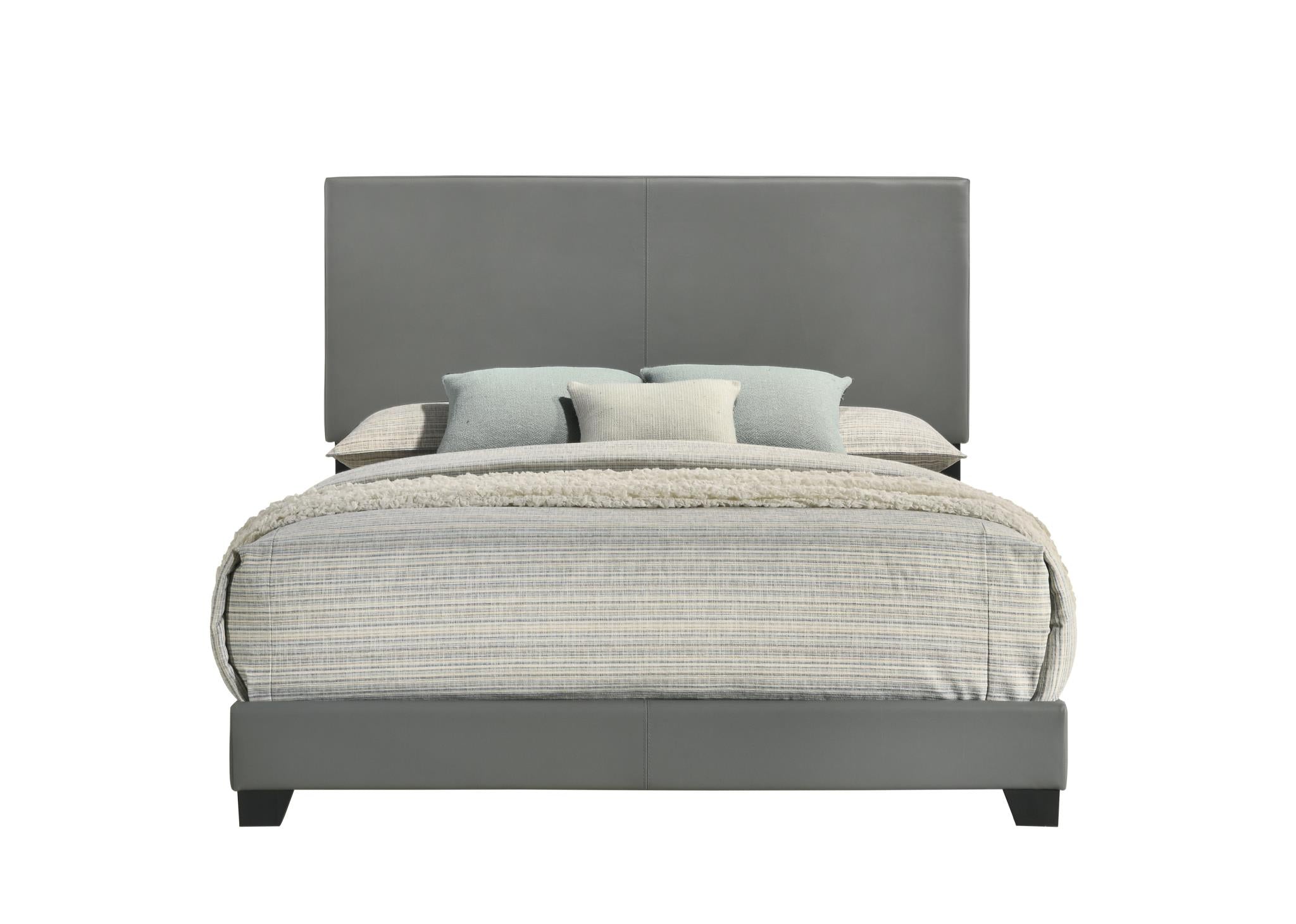 Wade Gray Upholstered Bed – product view 3