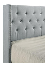 Teal Tufted Upholstered Bed – product view 4