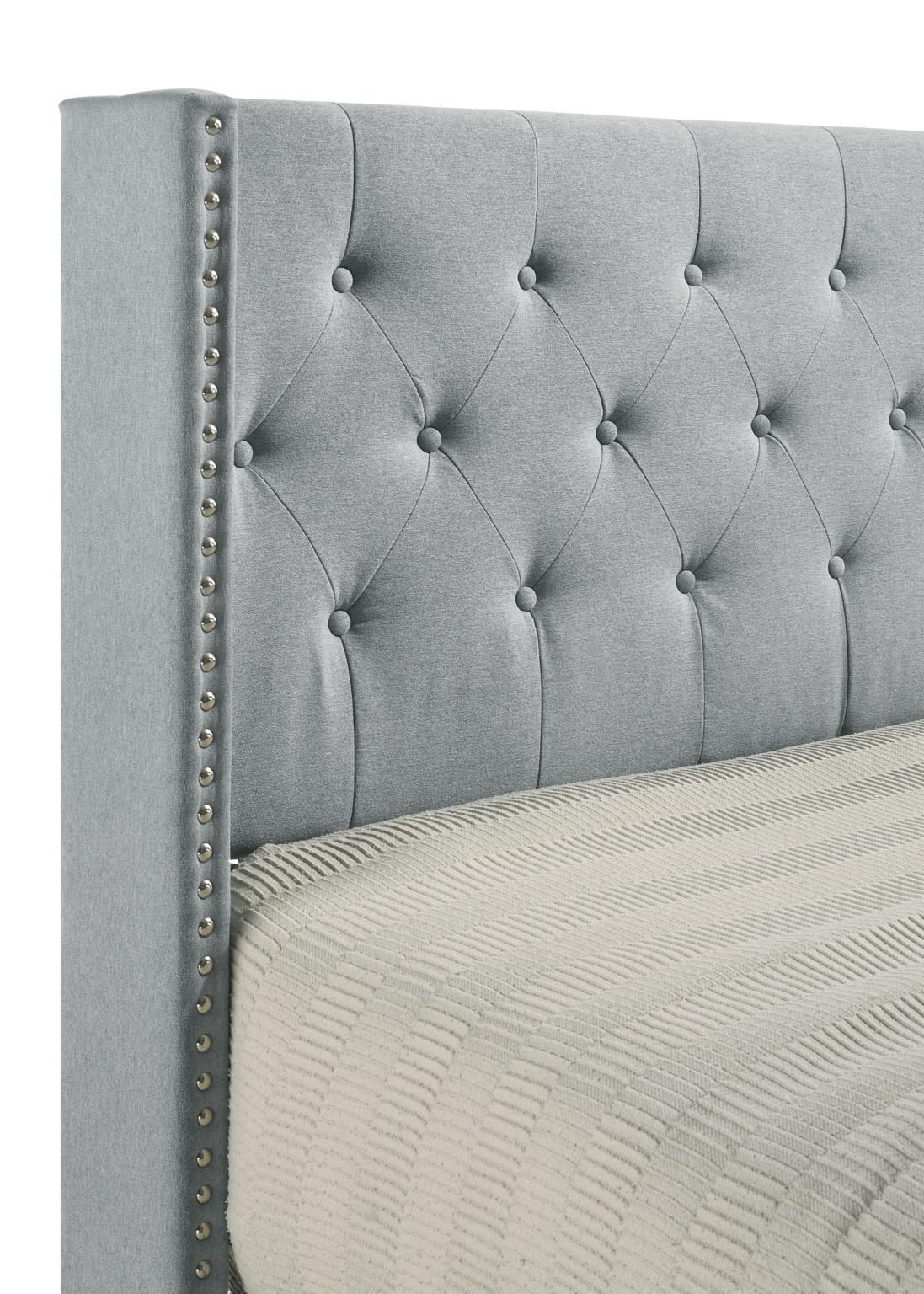 Teal Tufted Upholstered Bed – product view 4
