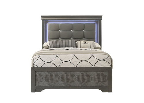 Arya Grey LED Bed – product view 2