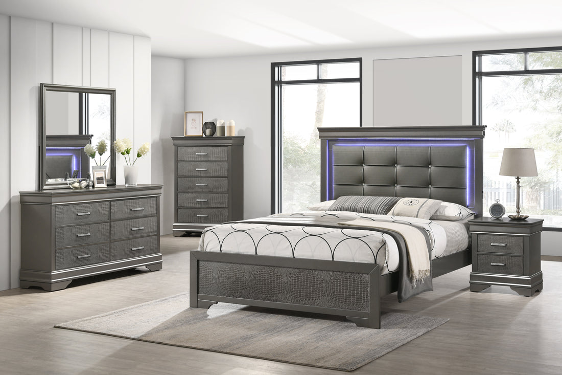 Arya Grey LED Bed