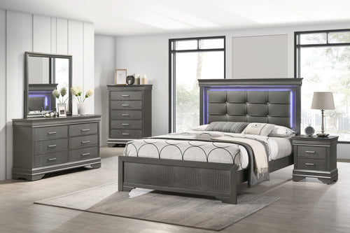 Arya Grey LED Bed