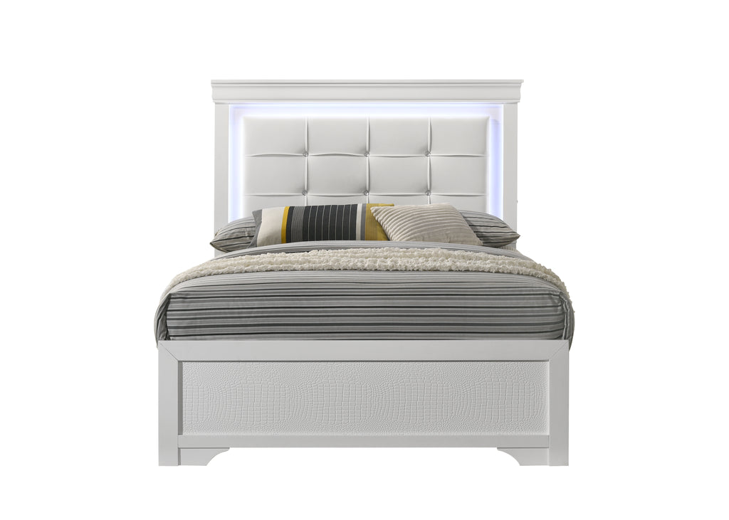 Arya White LED Bed – product view 3