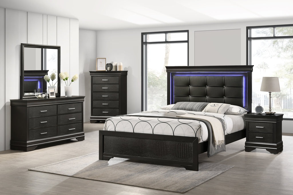 Arya Black LED Bed