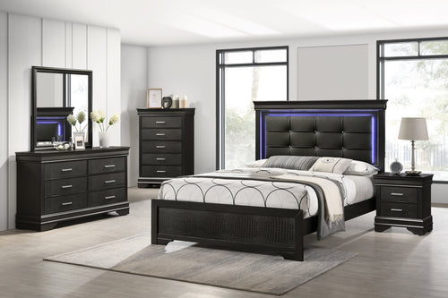 Arya Black LED Bed