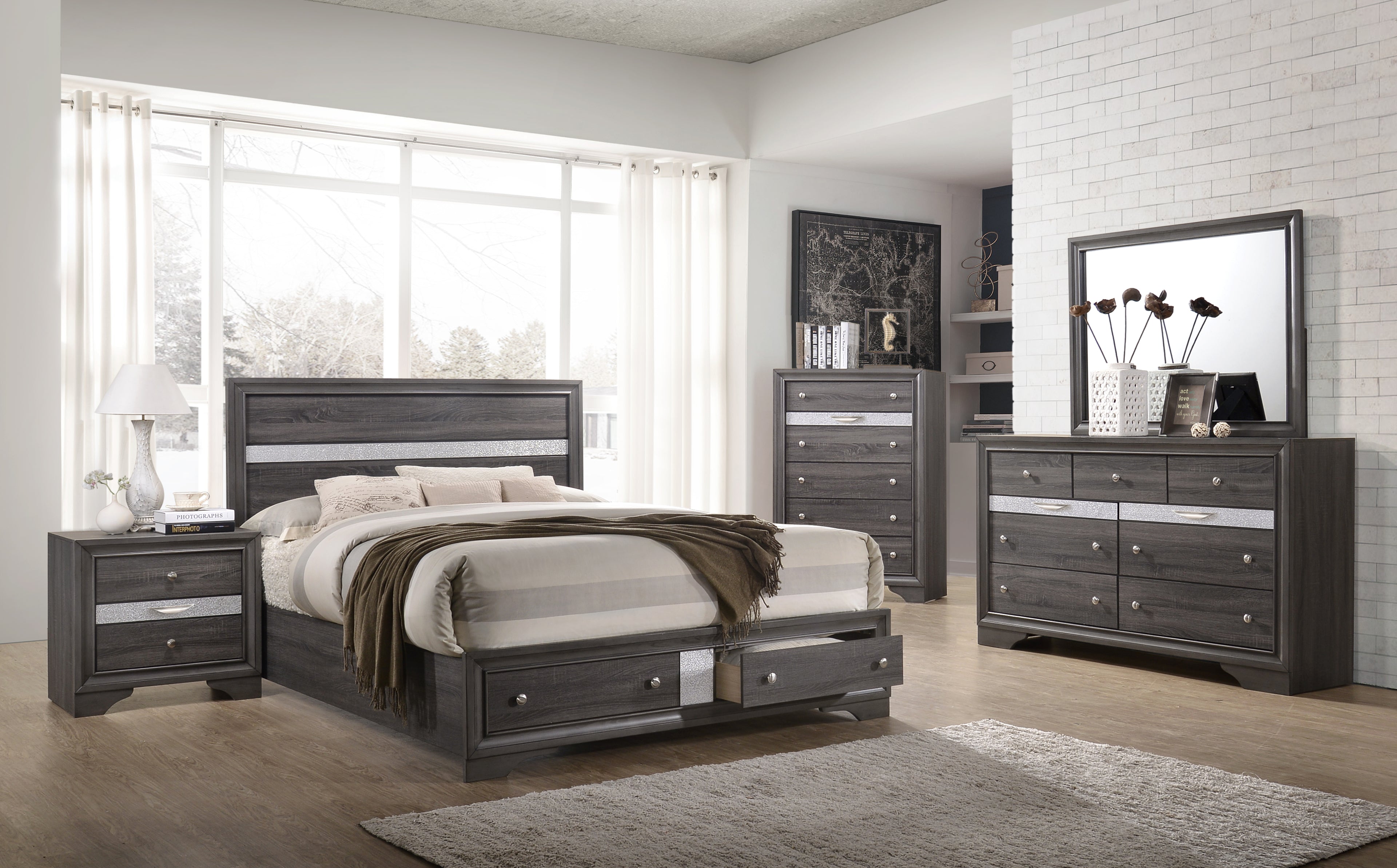 Berea Grey Storage Bed