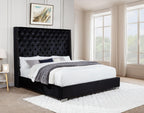 Annah Black Velvet Bed