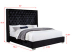 Annah Black Velvet Bed – product view 2