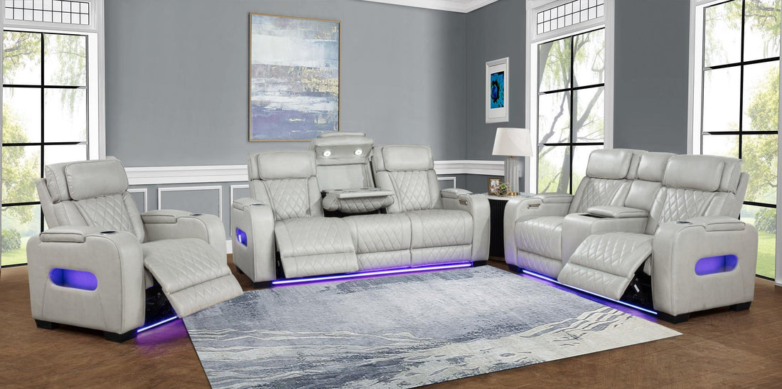 Polax Power Reclining Sofa & Loveseat Set